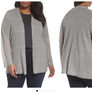 Eileen Fisher Simple Stripe Linen Blend Cardigan